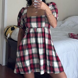 Show Me Your MuMu Plaid Mini Dress - Red and White